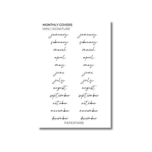 Mini Monthly Text Stickers | Custom | Transparent | Glossy | Matte | Standard Size | Options
