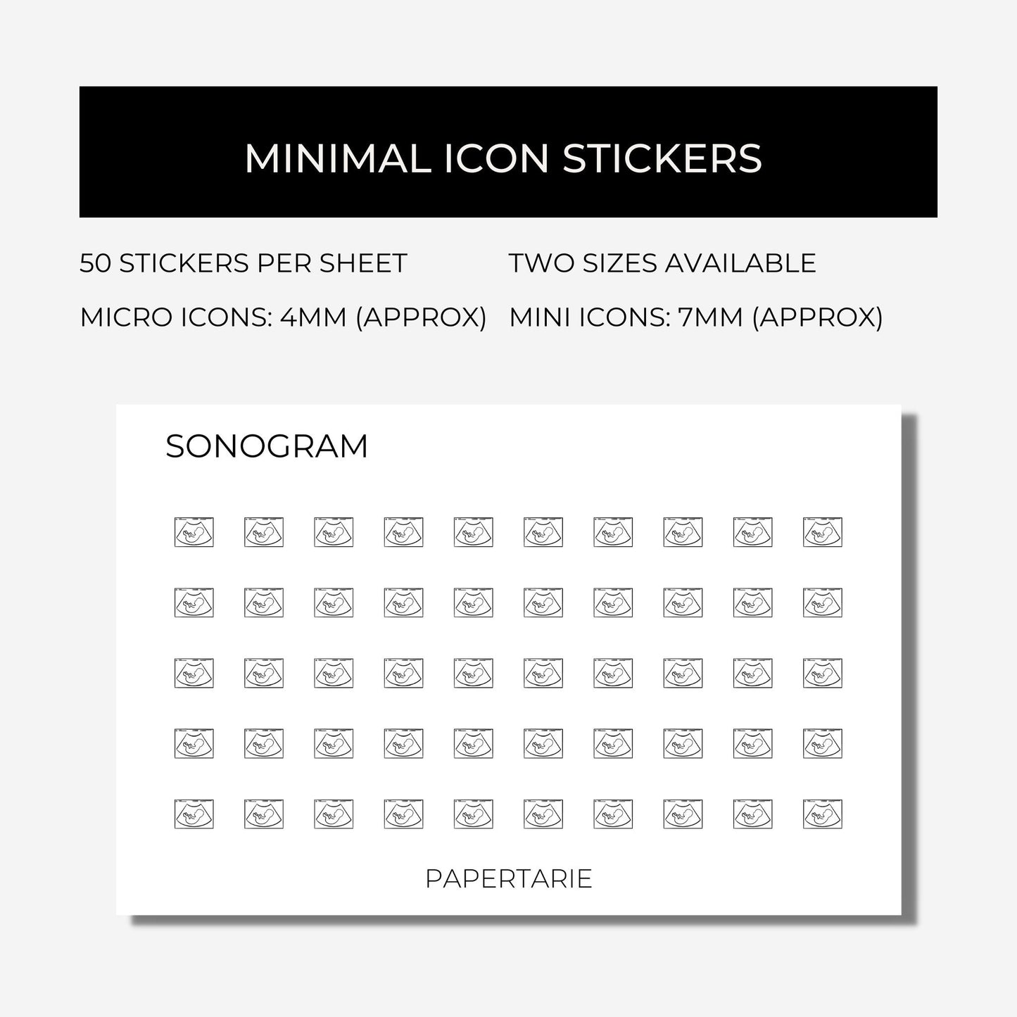 Mini Pregnancy / New Baby Icon Stickers | Mini Icons | 17 Options | Transparent | Matte | Glossy | Minimal | Hobonichi | Planner Stickers