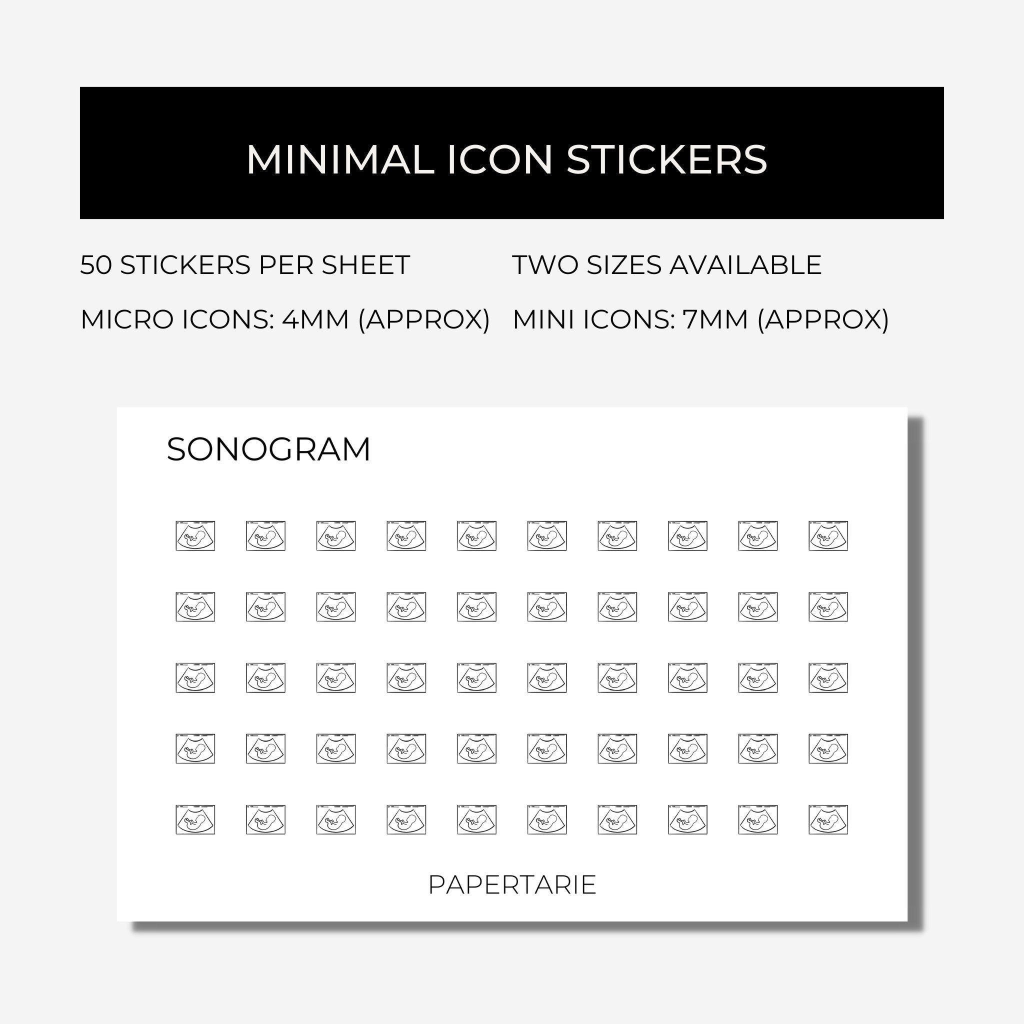 Mini Pregnancy / New Baby Icon Stickers | Mini Icons | 17 Options | Transparent | Matte | Glossy | Minimal | Hobonichi | Planner Stickers