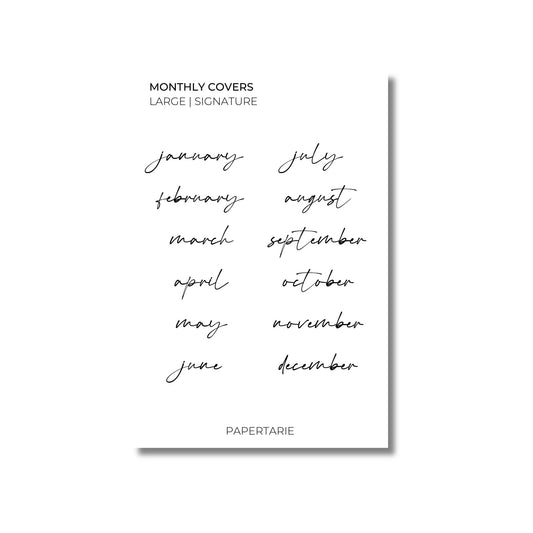 Large Monthly Text Stickers | Custom | Transparent | Glossy | Matte | Standard Size | Options