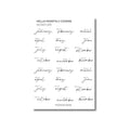Hello Month Text Stickers | Custom | Typographic | Transparent | Matte | Glossy | Standard Size