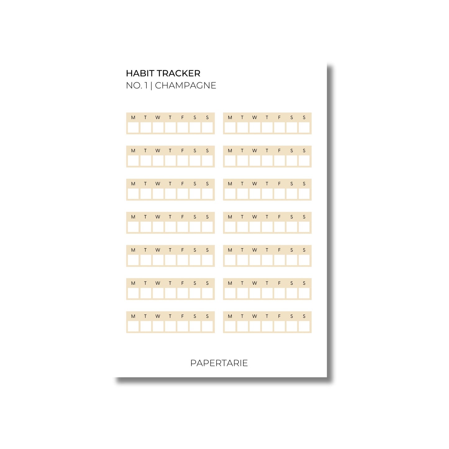 Habit Tracker Stickers | Week | Functional Stickers | Transparent Matte | Standard Size | Options