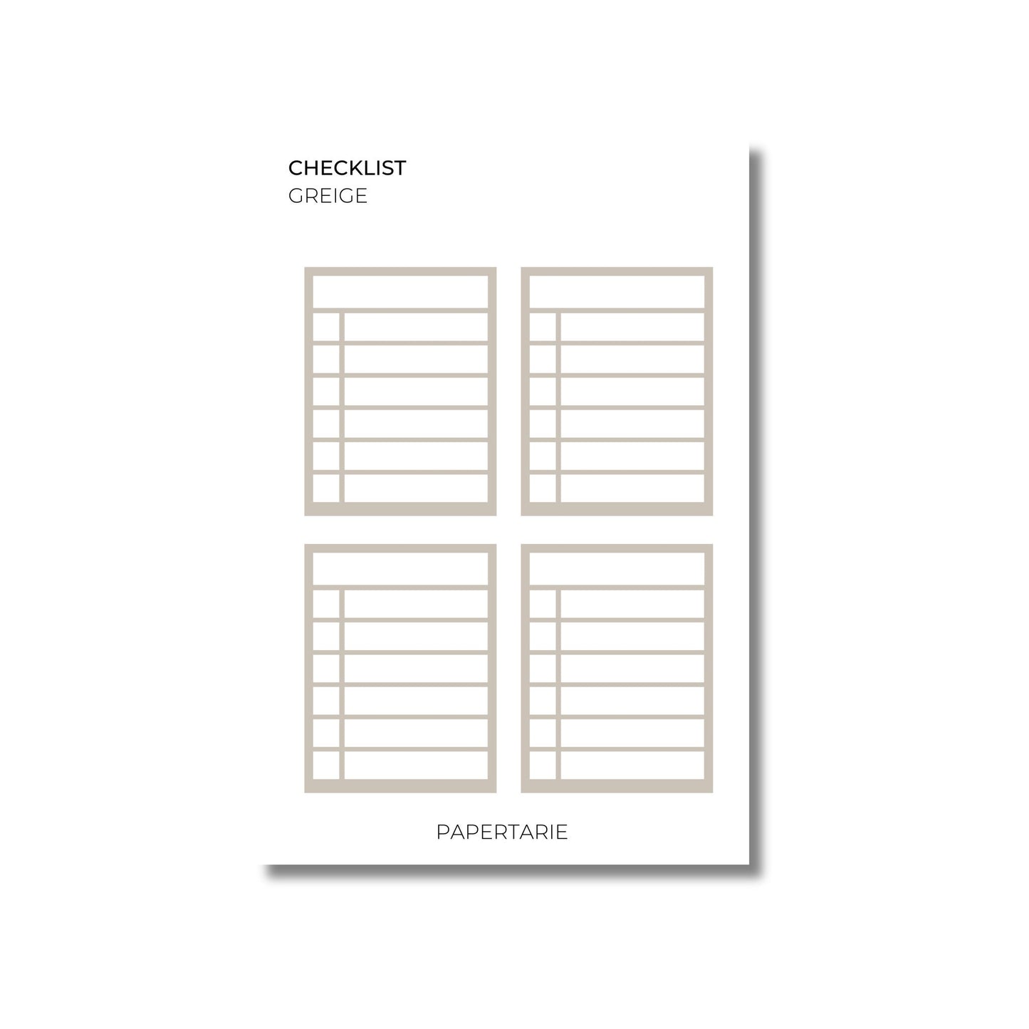 Checklist | Functional Stickers | Transparent Matte | Standard Size | Options