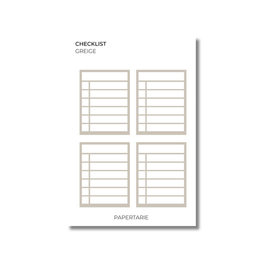 Checklist | Functional Stickers | Transparent Matte | Standard Size | Options