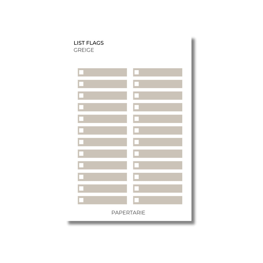 List Flag | Functional Stickers | Transparent Matte | Standard Size | Options