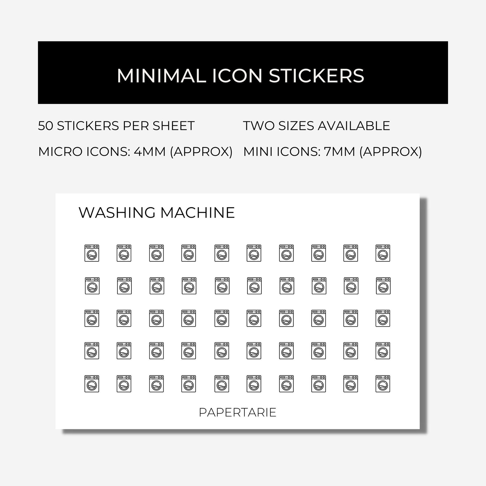 Home Icon Stickers | Mini Icon Stickers | 27 Options | Transparent Matte | Minimal | Credit Card Size | Planner Stickers