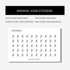 Mini Functional Icon Stickers | Mini Icons | 6 Options | Transparent | Matte | Glossy | Minimal | Hobonichi | Planner Stickers