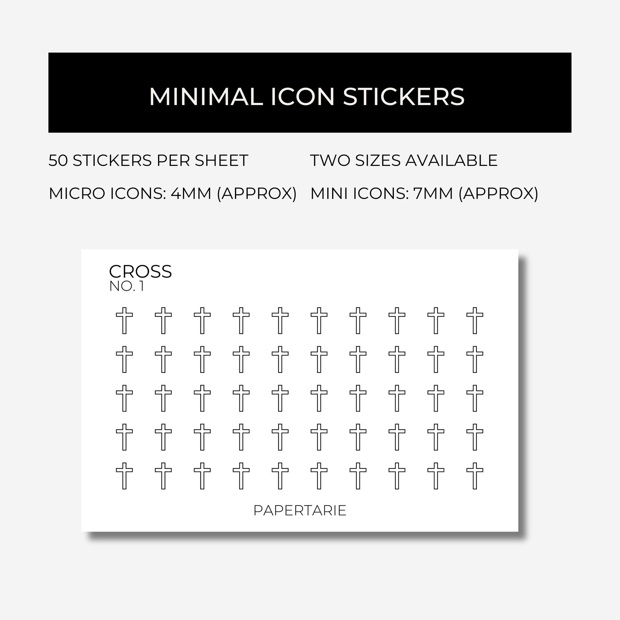 Studying Icon Stickers | 12 Options | Exam, Test, Book, Maths | Mini Icon Stickers | Transparent Matte | Minimal