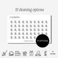 Mini Cleaning Icon Stickers | Mini Icons | 17 Options | Transparent | Matte | Glossy | Minimal | Hobonichi | Planner Stickers
