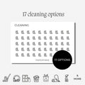 Cleaning Icon Stickers | Mini Icon Stickers | 17 Options | Chores | Transparent Matte | Minimal | Planner Stickers