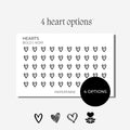 Heart Icons | Options | | Transparent Matte | Minimal | Planner Stickers