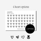 Heart Icons | Options | | Transparent Matte | Minimal | Planner Stickers