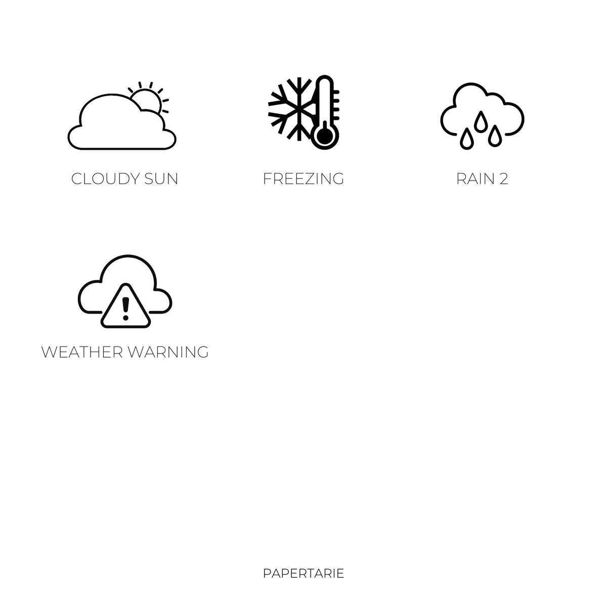 Weather Icon Stickers | Mini Icon Stickers | 9 Options | Transparent Matte | Minimal | Planner Stickers