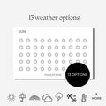 Mini Weather Icon Stickers | Mini Icons | 13 Options | Transparent | Matte | Glossy | Minimal | Hobonichi | Planner Stickers