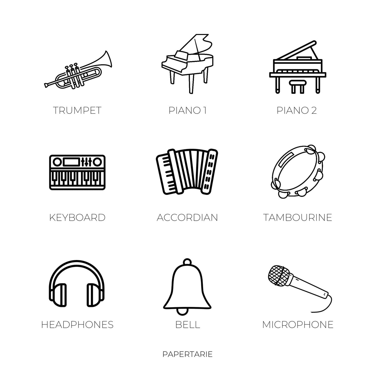 Micro Instruments Icon Stickers | Micro Icons | 18 Options | Transparent | Matte | Glossy | Minimal | Two Sizes | Hobonichi