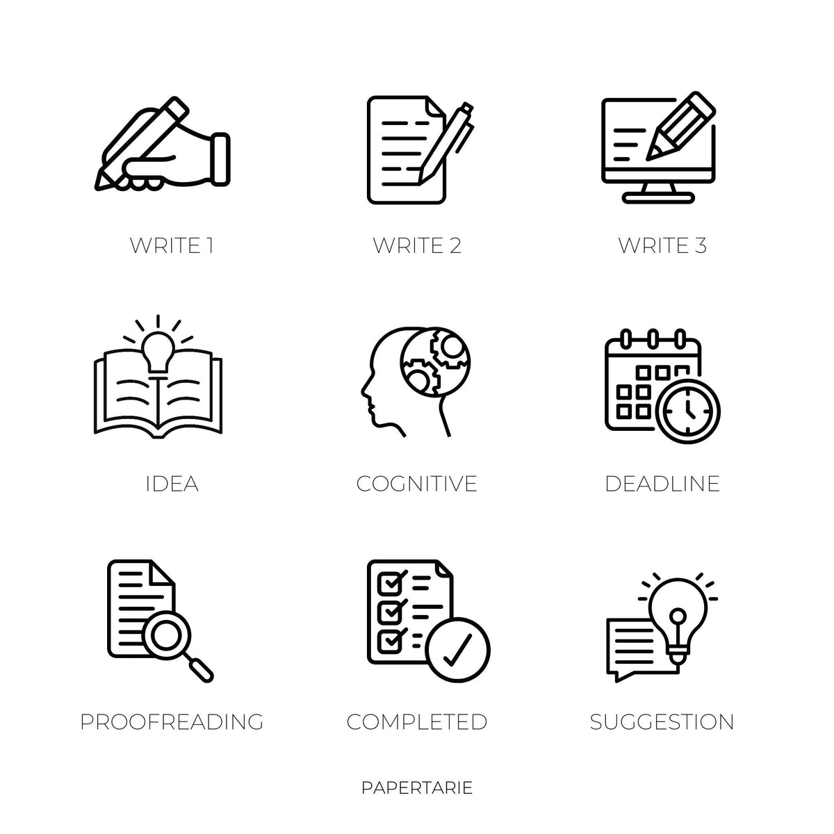 Micro Project Icon Stickers | Micro Icons | 12 Options | Transparent | Matte | Glossy| Minimal | Two Sizes | Planner Stickers | Hobonichi
