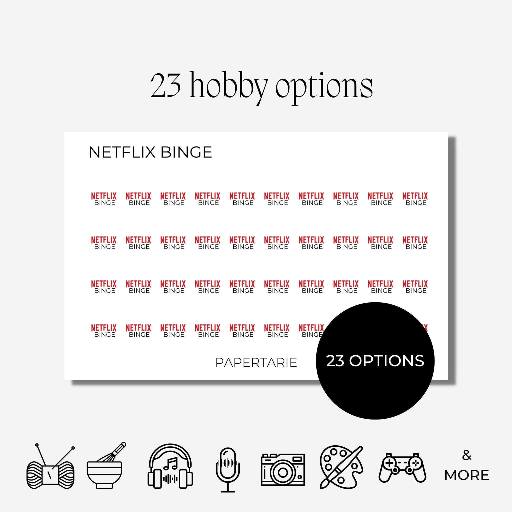 Mini Hobby Icon Stickers | Mini Icons | 23 Options | Transparent | Matte | Glossy | Minimal | Planner Stickers | Hobonichi