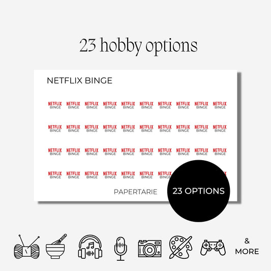 Hobby Icon Stickers | Mini Icon Stickers | 18 Options | Transparent Matte | Minimal | Planner Stickers