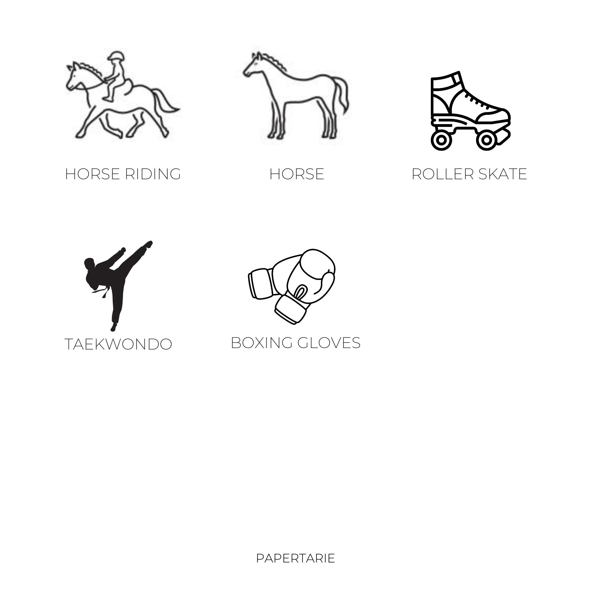 Hobby Icon Stickers | Mini Icon Stickers | 18 Options | Transparent Matte | Minimal | Planner Stickers