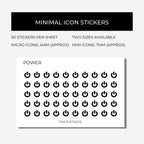 Micro Symbol Icon Stickers | Micro Icons | 43 Options | Transparent | Matte | Glossy | Minimal | Two Sizes | Hobonichi