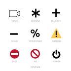 Mini Symbol Icon Stickers | Mini Icons | 43 Options | Transparent | Matte | Glossy | Minimal | Two Sizes | Hobonichi