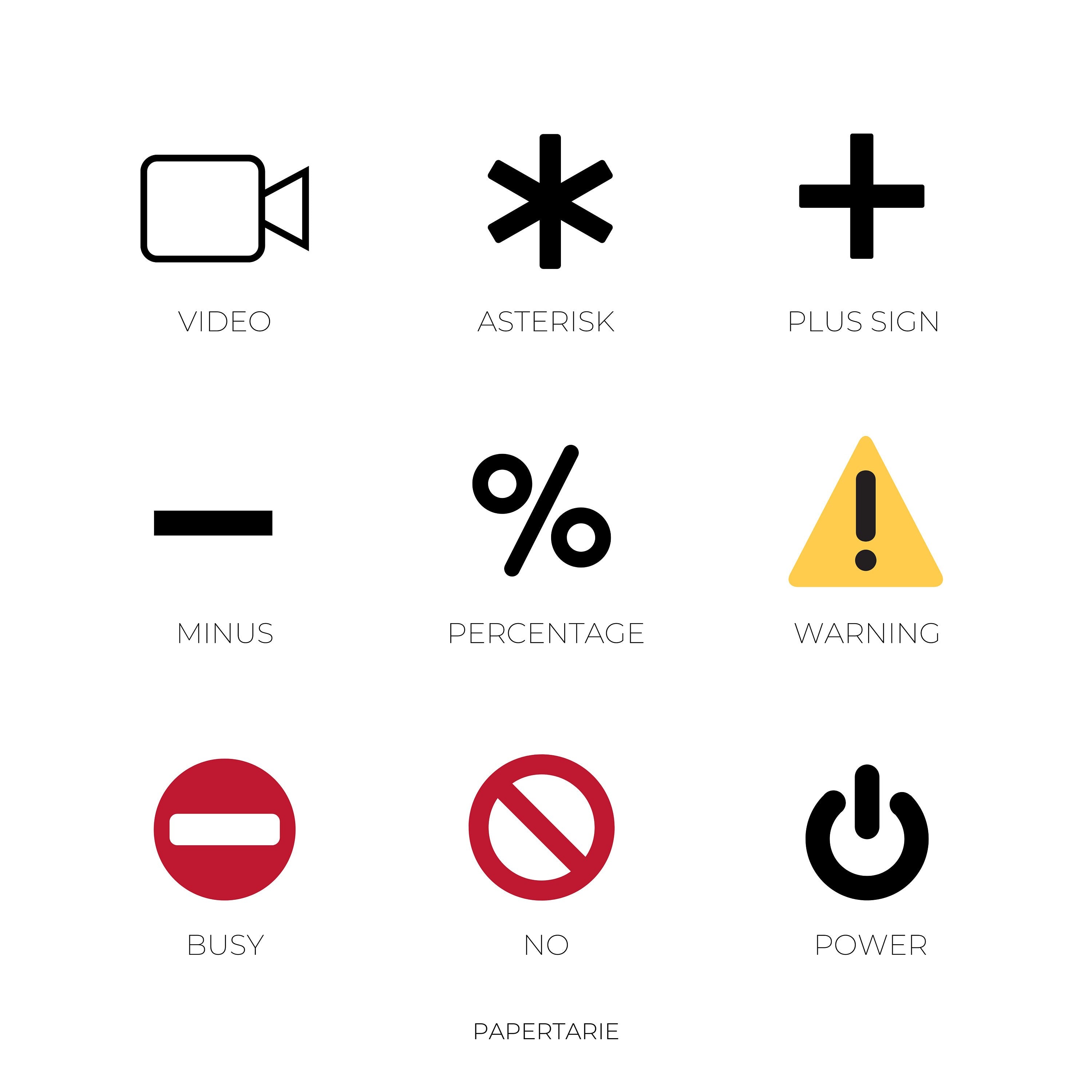 Micro Symbol Icon Stickers | Micro Icons | 43 Options | Transparent | Matte | Glossy | Minimal | Two Sizes | Hobonichi