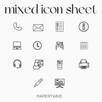 Mixed Office and Admin Icons | Admin Stickers | Mini Icon Stickers | Transparent | Matte | Glossy | Large Size Sheet