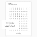 Mixed Planner Icons | Icon Stickers | Mini Icon Stickers | Transparent | Matte | Glossy | Large Size Sheet