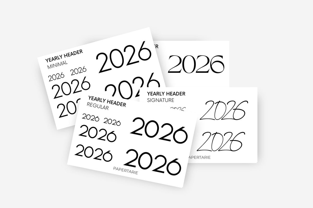 Yearly Headers Stickers | 2026 | Functional Stickers | Transparent | Standard Size | Matte | Gloss