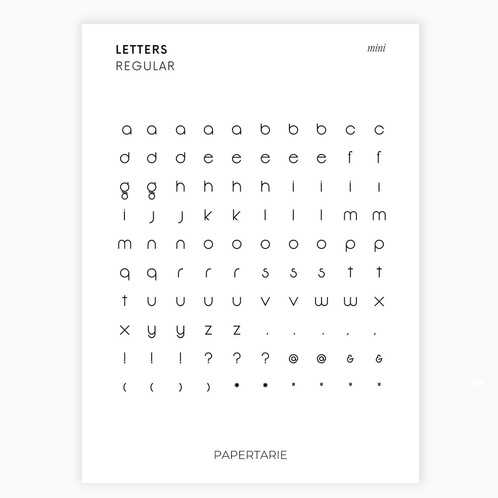Mini Letter Stickers | Journaling Stickers | Transparent | Minimal | Stickers | Large Sheet | Matte | Glossy | Hobonichi