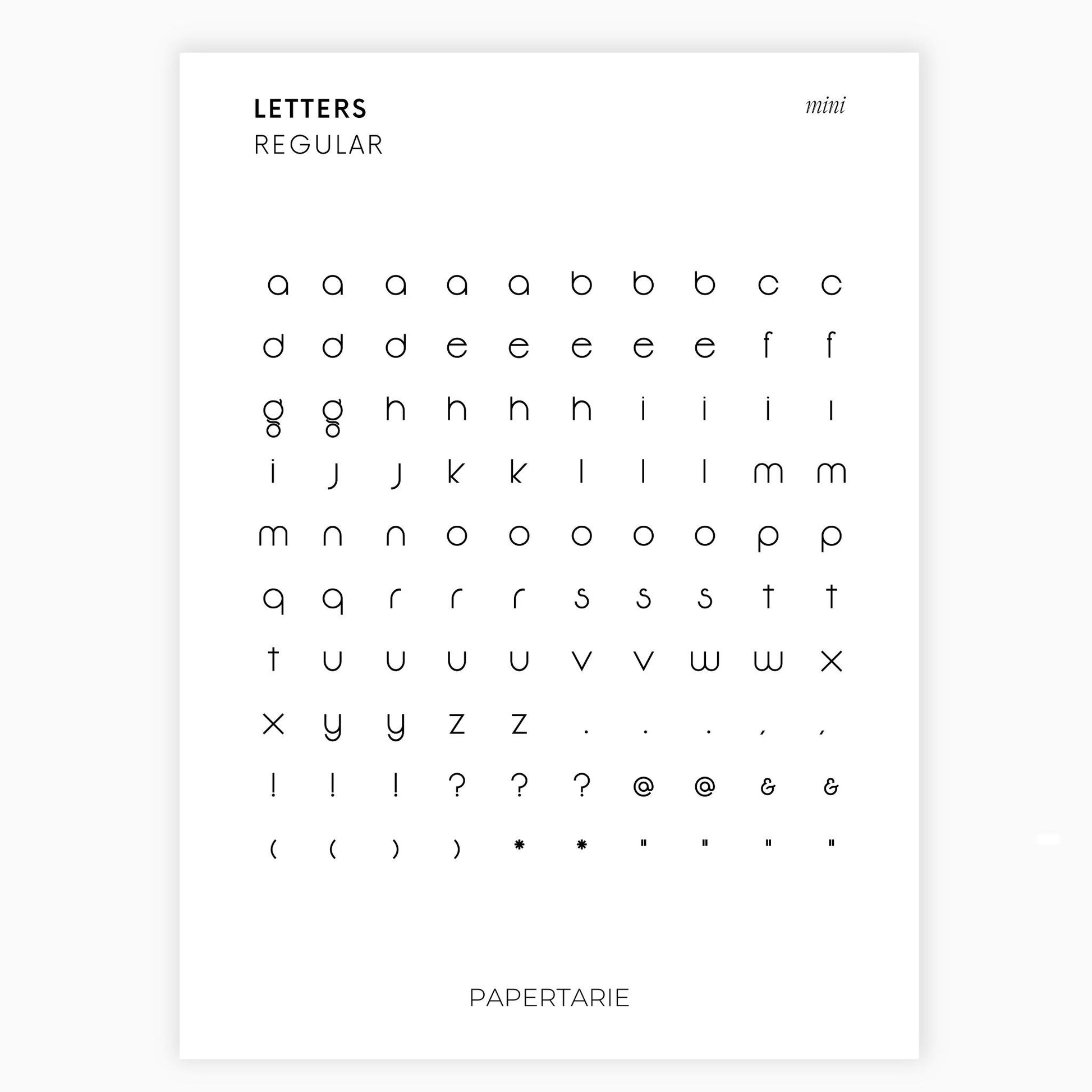 Mini Letter Stickers | Journaling Stickers | Transparent | Minimal | Stickers | Large Sheet | Matte | Glossy | Hobonichi
