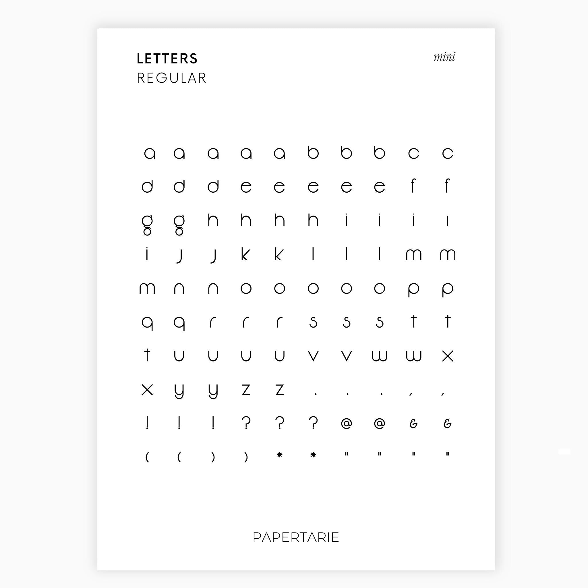 Mini Letter Stickers | Journaling Stickers | Transparent | Minimal | Stickers | Large Sheet | Matte | Glossy | Hobonichi