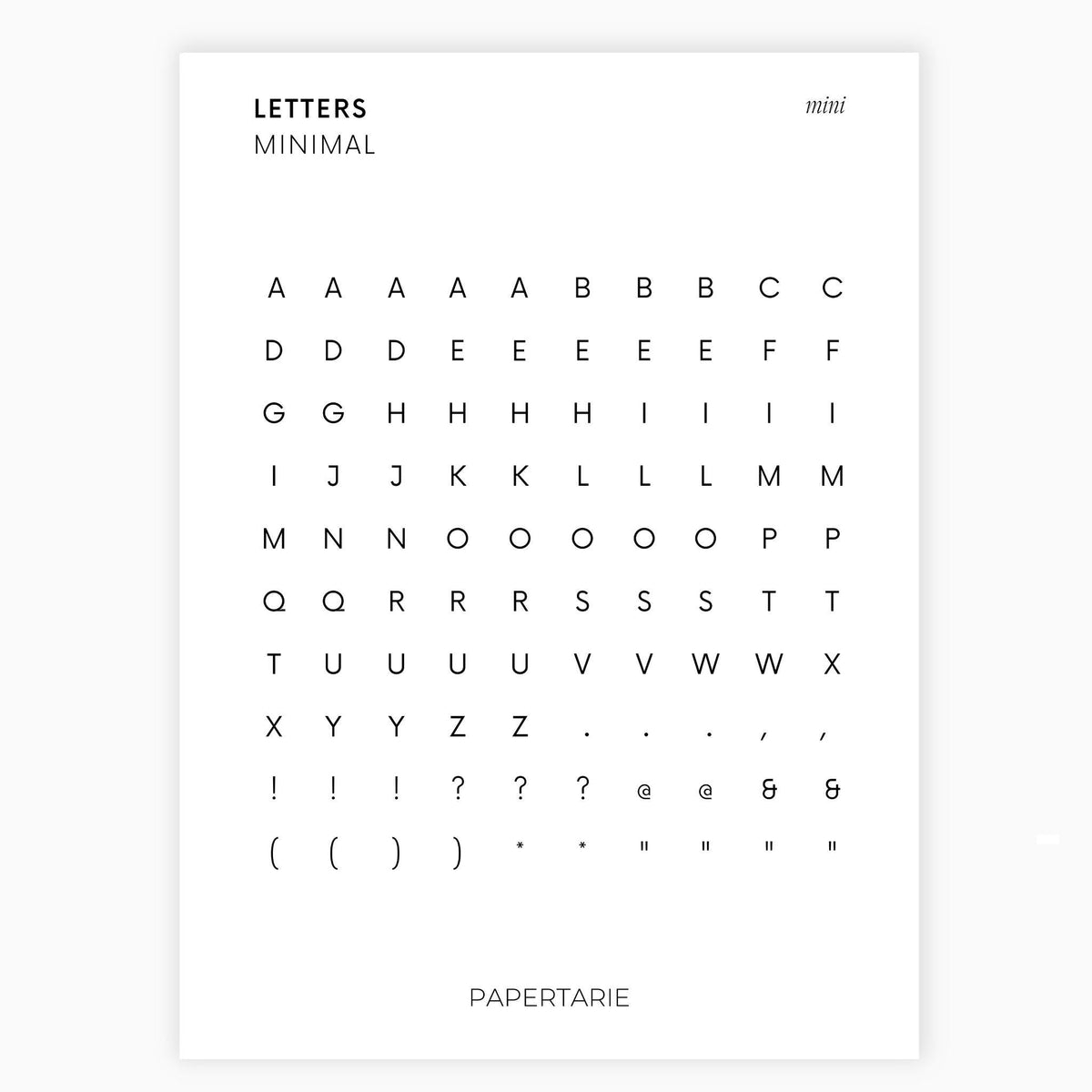 Mini Letter Stickers | Journaling Stickers | Transparent | Minimal | Stickers | Large Sheet | Matte | Glossy | Hobonichi