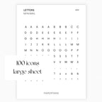 Mini Letter Stickers | Journaling Stickers | Transparent | Minimal | Stickers | Large Sheet | Matte | Glossy | Hobonichi