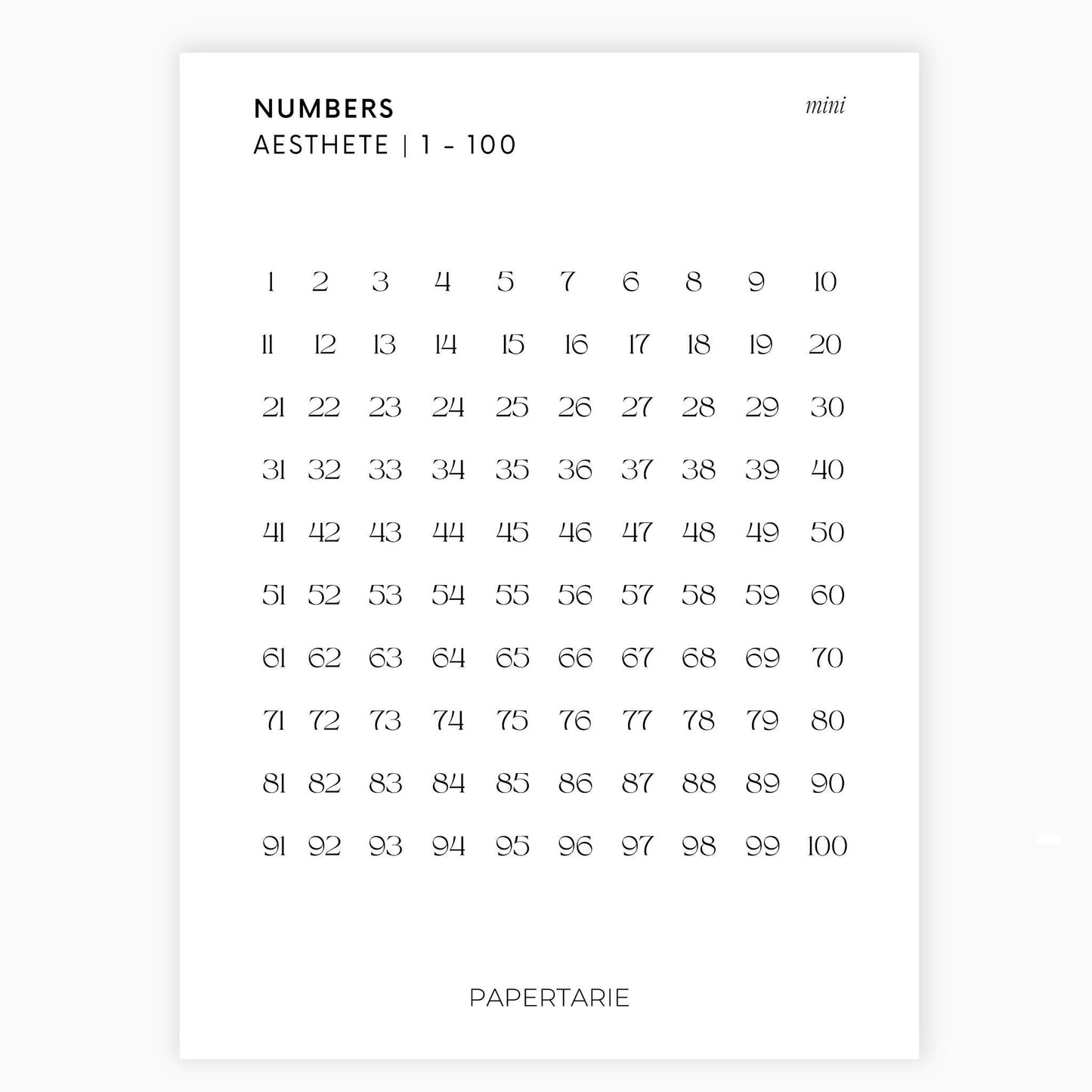 Mini Number Stickers | Journaling Stickers | Transparent | Minimal | Stickers | Numbers| Large Sheet | Matte | Glossy | Hobonichi