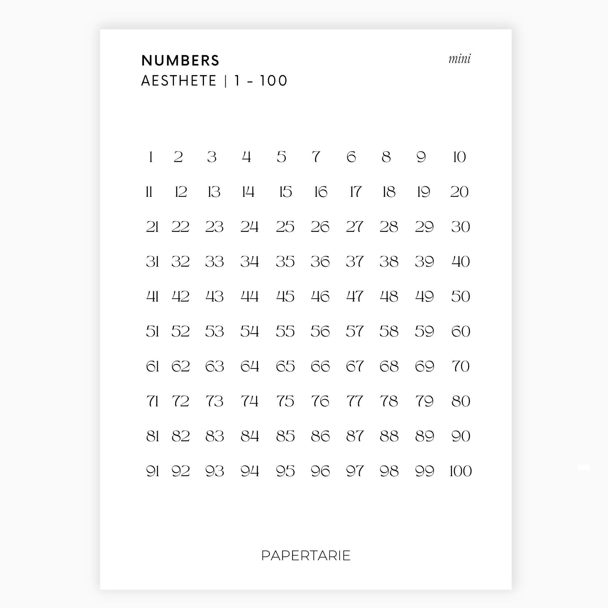 Mini Number Stickers | Journaling Stickers | Transparent | Minimal | Stickers | Numbers| Large Sheet | Matte | Glossy | Hobonichi