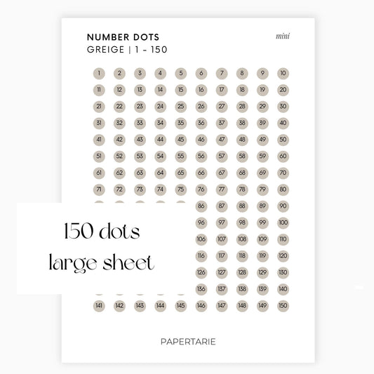 Mini Number Dots | Shape Stickers | Transparent | Matte | Glossy | Large Size | Options