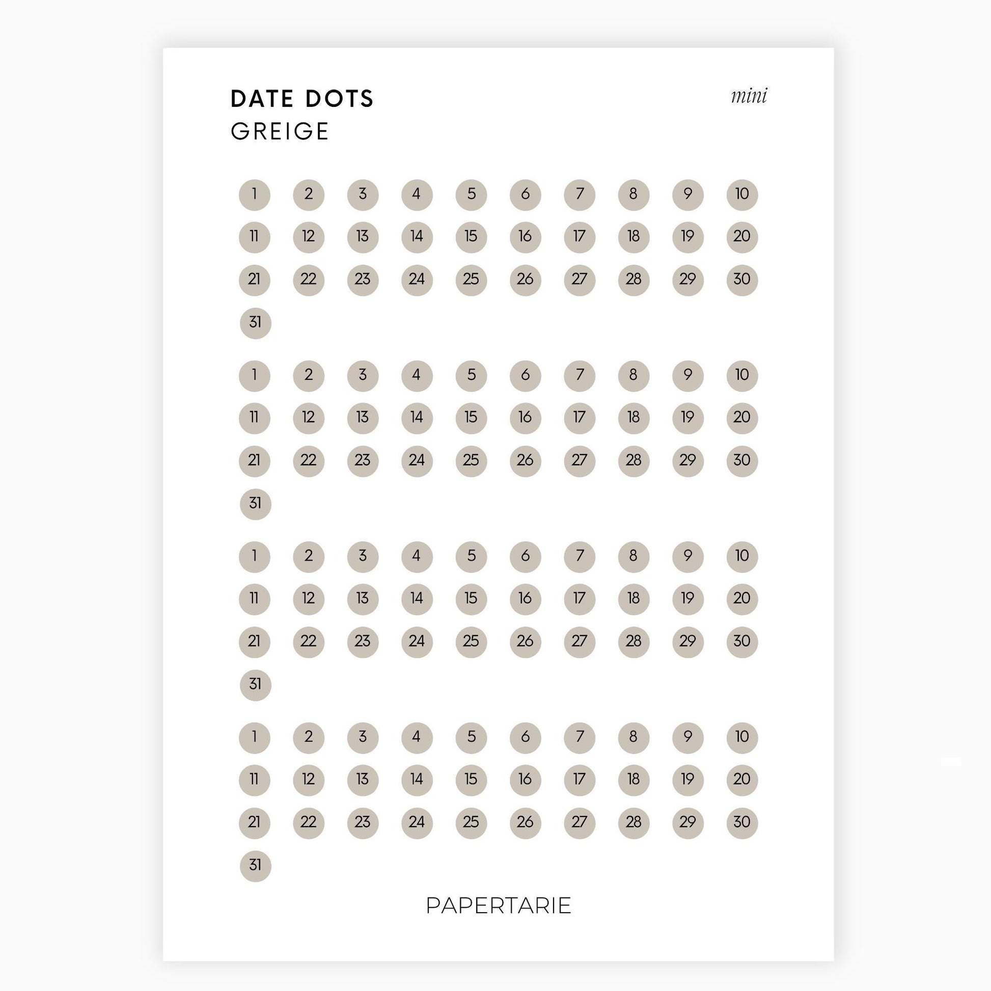 Mini Date Dots | Four Months | Shape Stickers | Transparent | Matte | Glossy | Large Size | Options