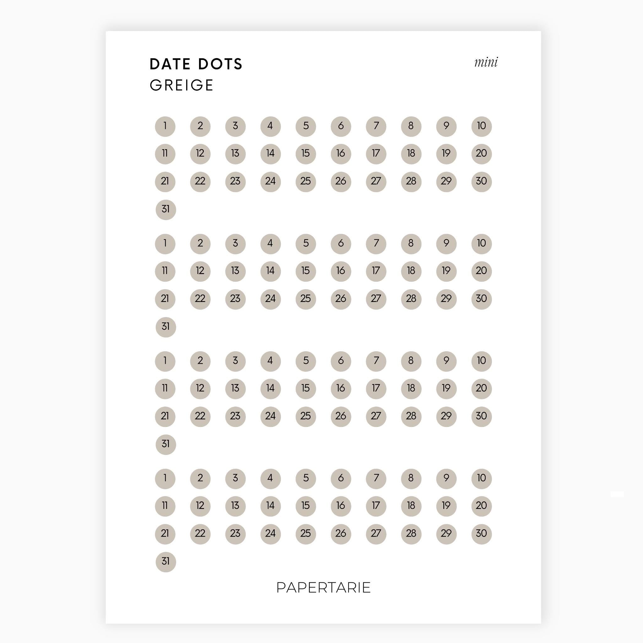 Mini Date Dots | Four Months | Shape Stickers | Transparent | Matte | Glossy | Large Size | Options