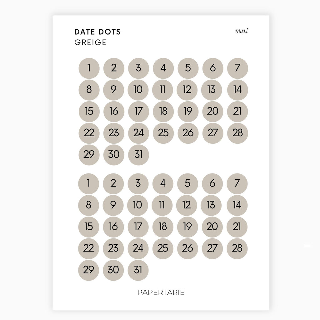 Maxi Date Dots | Two Months | Shape Stickers | Transparent | Matte | Glossy | Large Size | Options