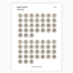 Maxi Date Dots | Two Months | Shape Stickers | Transparent | Matte | Glossy | Large Size | Options