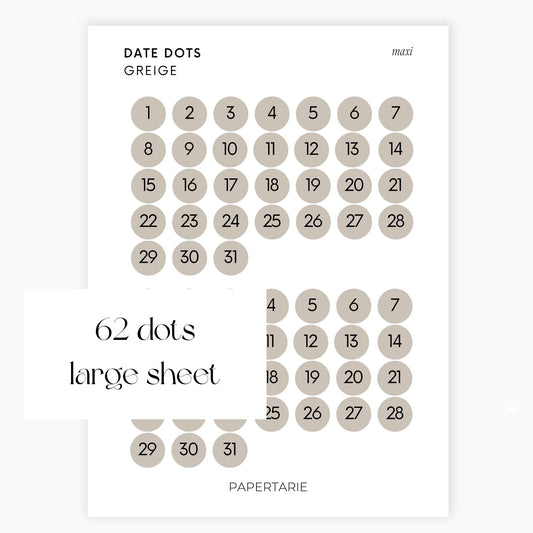 Maxi Date Dots | Two Months | Shape Stickers | Transparent | Matte | Glossy | Large Size | Options