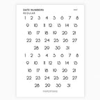 Maxi Date Number Stickers | 2 Months | Transparent | Minimal | Stickers | Numbers| Large Sheet | Matte | Glossy | Hobonichi