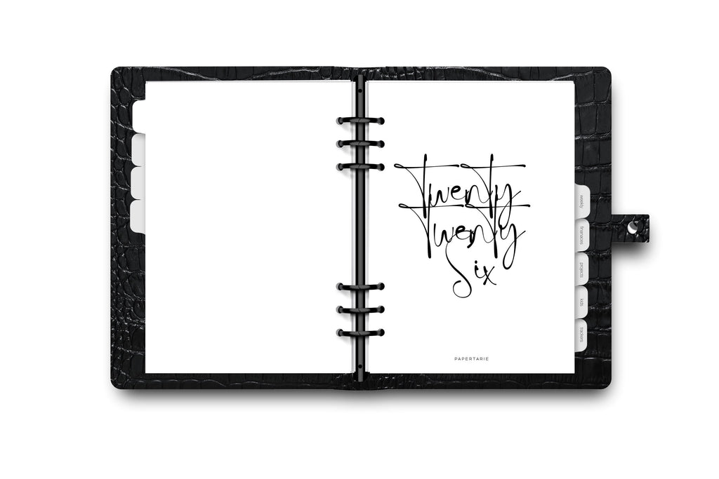 Printed | Planner Dashboard | Minimal Script | 2024 | A5, A6, Personal, Pocket | Minimal | Premium Card Stock or Vellum
