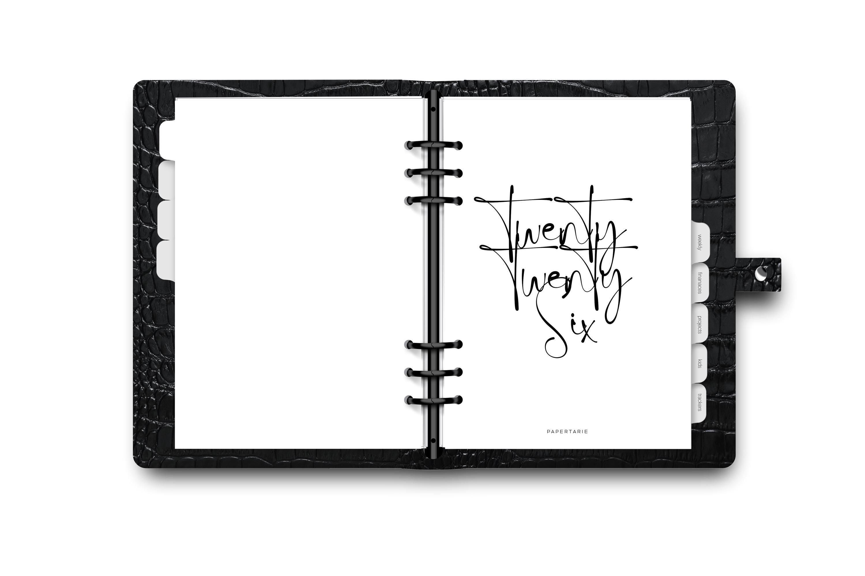 Printed | Planner Dashboard | Minimal Script | 2024 | A5, A6, Personal, Pocket | Minimal | Premium Card Stock or Vellum
