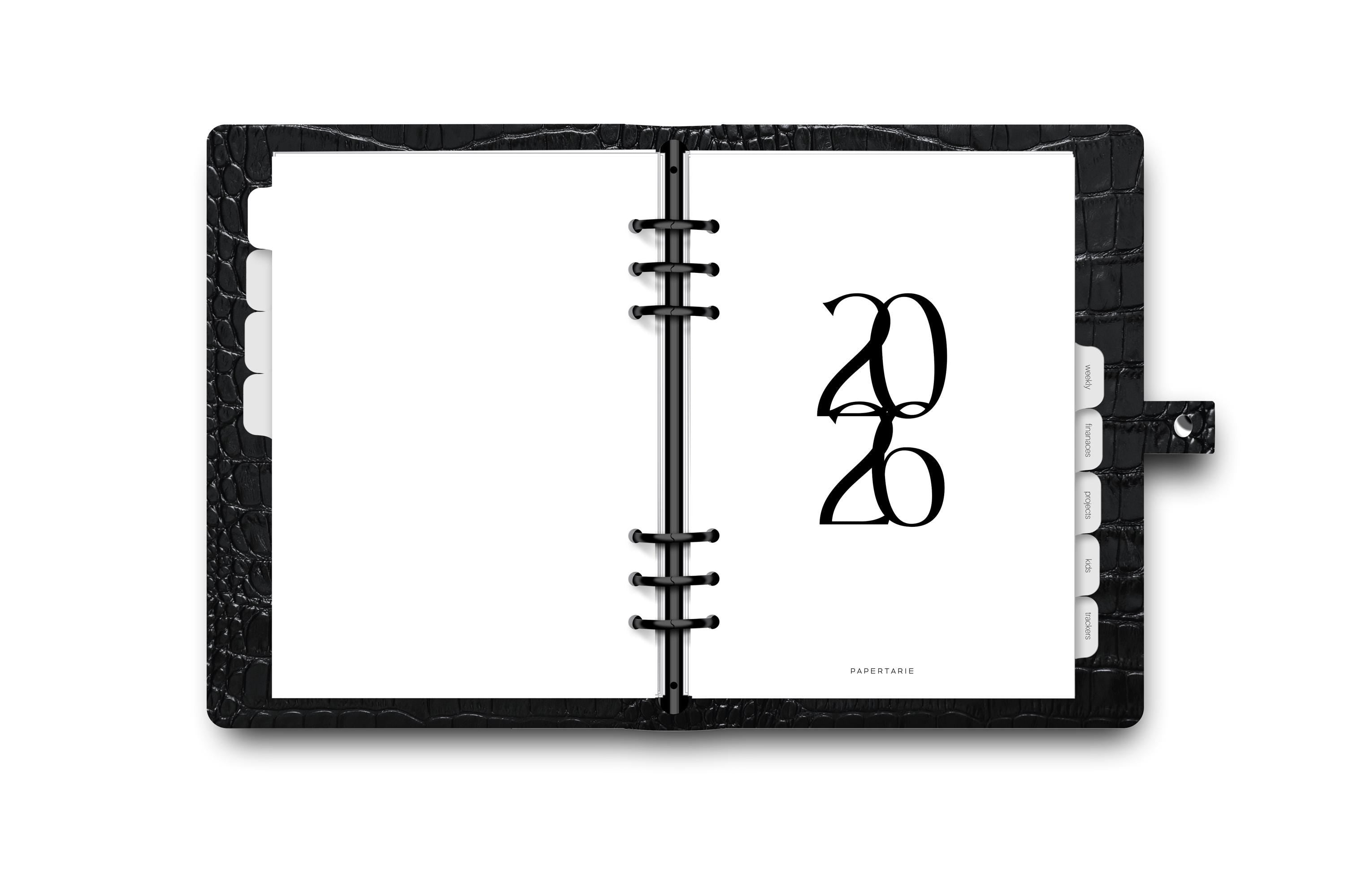 Printed | Planner Dashboard | Linked Text | 2026 | Two Options | A5, A6, Personal | Minimal | Premium
