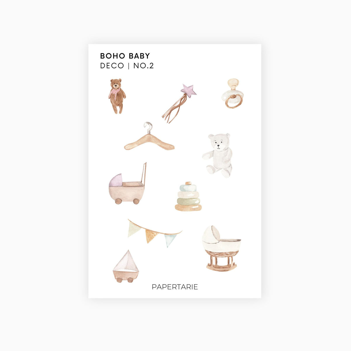 Boho Baby Planner Stickers | Deco Stickers | 2 Options | Transparent Matte | Minimal | Baby Shower | Nursery