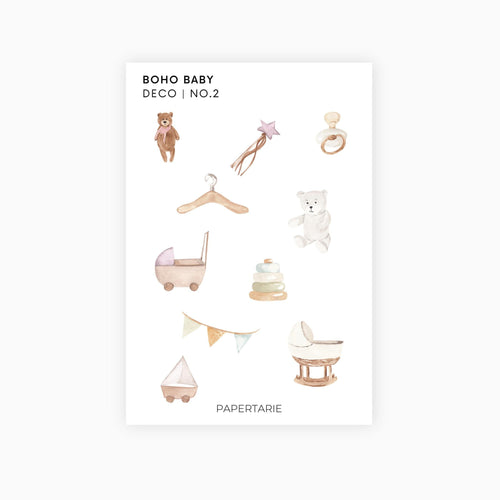 Boho Baby Planner Stickers | Deco Stickers | 2 Options | Transparent Matte | Minimal | Baby Shower | Nursery