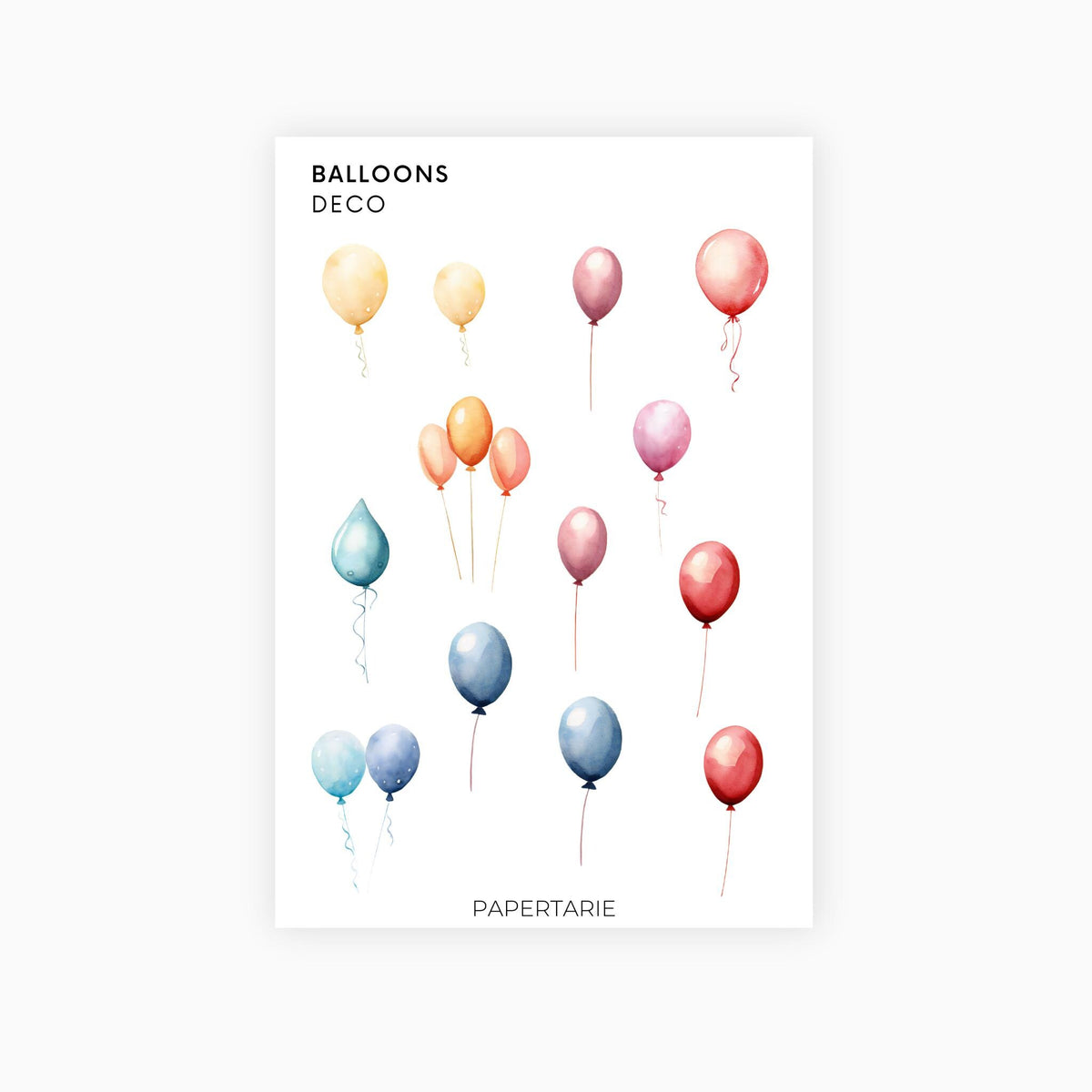 Deco Planner Stickers | Balloons | Standard Sheet | Transparent | Planner Stickers
