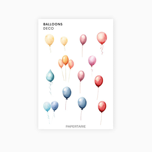 Deco Planner Stickers | Balloons | Standard Sheet | Transparent | Planner Stickers